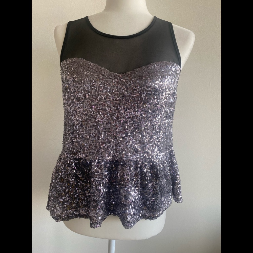 Akira red label sequin top